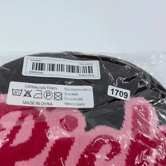 Rich Mob No Cuff Double Layer Knit Skully Beanie Hat Black Acrylic - Picture 2 of 5